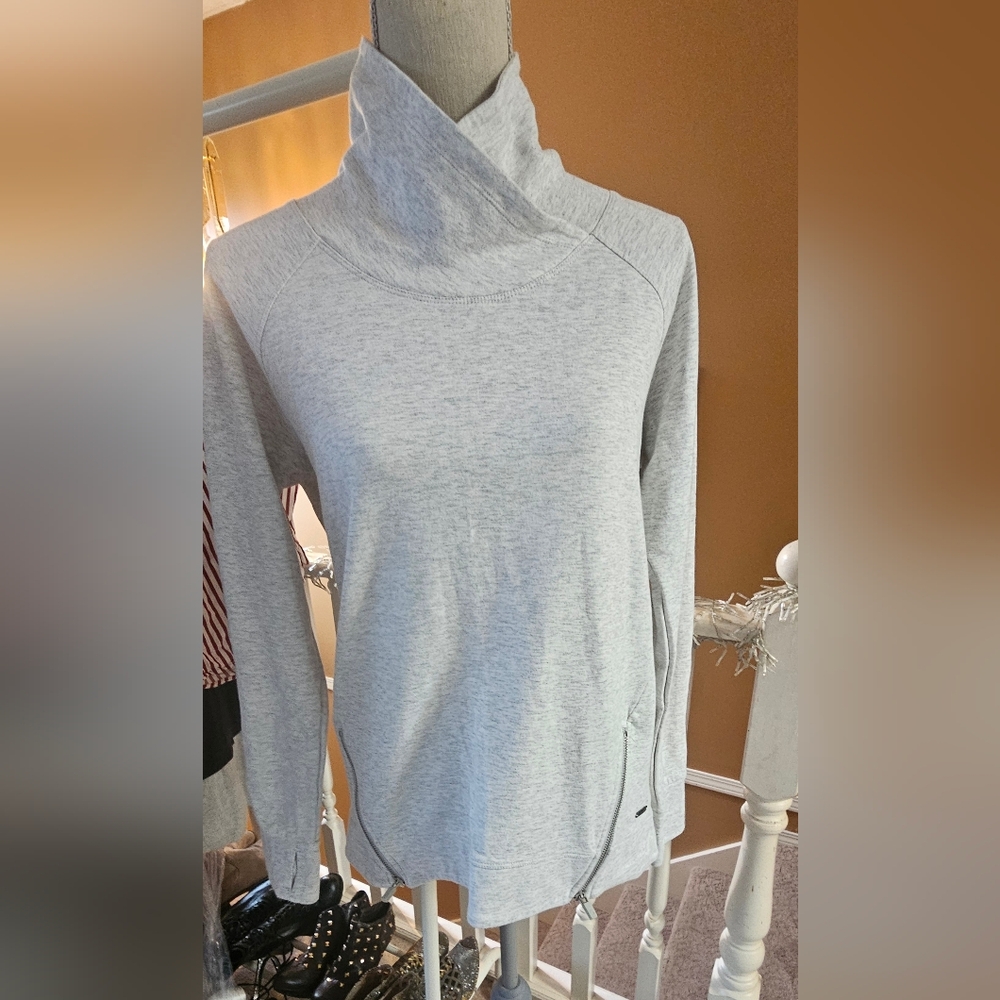 HYBA Heather Gray Cowl Neck Sweatshirt